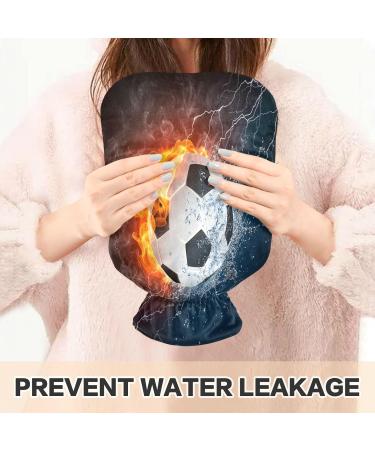 ZZXXB Football Hot Water Bottle with Fleece Cover - 2L PVC Heating Bag for Pain Relief | Neck Shoulder Hand Warmer & Cold Therapy - Buy Online on GoSupps.com