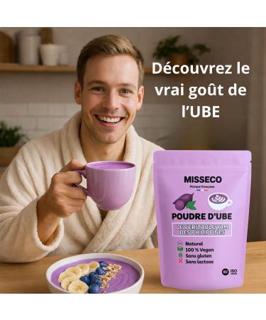 Ube Poudre Misseco 100g - Riche en Antioxydants & Fibres Qualit Premium - Colorant Alimentaire Violette 100% Naturelle - Vegan Sans Gluten ni Additifs - Id al pour Ube Latte Boissons & P tisserie - Buy Online on GoSupps.com