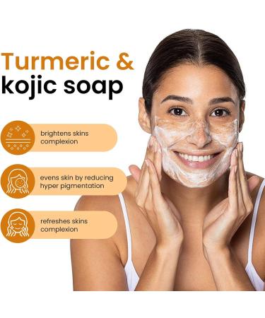  Beslibate Turmeric soap turmeric skin lightening soap turmeric skin lightening soap dark spot removal for face and body moisturizing lightening bath soap 100g 2PC soap-4 - Buy Online on GoSupps.com