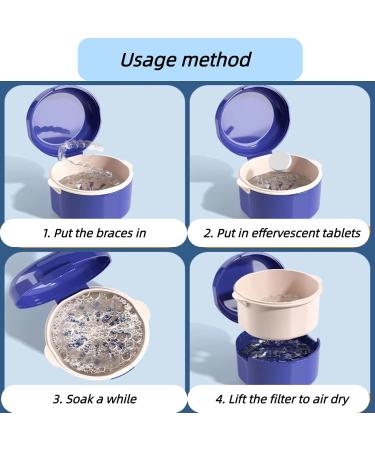 Carry Cover Double Hollow Drain Invisible Braces Storage Box - Orthodontic Retainer & Denture Cleaning Box (White) | International Shipping Available - Buy Online on GoSupps.com