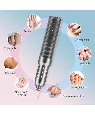 Nail Sander 12 in 1 Adjustable Speed Powerful & Quiet Portable Rechargeable Electric Nail File with LED Light Display Applicable to Manicure Salon Pedicure - Buy Online on GoSupps.com