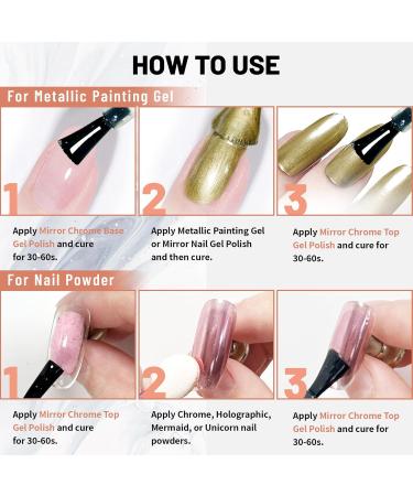 15ml No Wipe Top Coat for Metallic Gel Nail Polish - Create Mirror Chrome Effect Easy | Best Top Gel for Chrome Nails - Buy Online on GoSupps.com