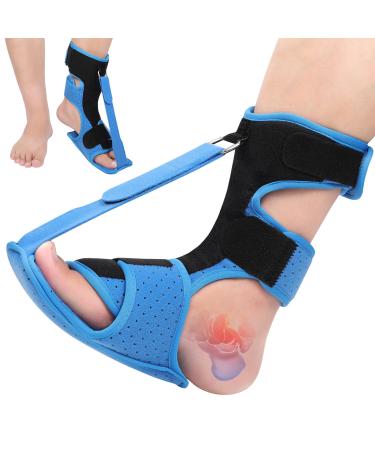 Plantar Fasciitis Night Splint - Upgraded Plantar Fasciitis Relief Braces For Women Men Day Night - Ankle Brace Arch Support Achilles Tendonitis Relief Foot Drop Heel Pain Relief - Adjustable Blue One Size
