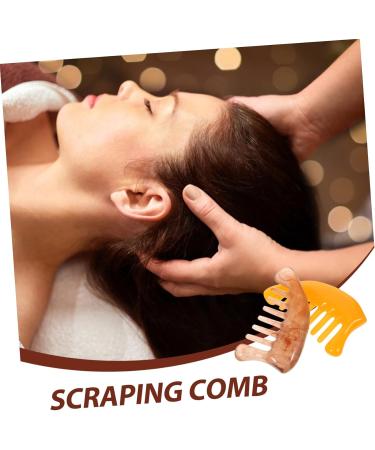 Beavorty 2-in-1 Massage Comb & Gua Sha Tool - Full Body Massager Scalp & Neck Care Device Moon Jade Comb for Relaxation & Scraping Therapy - Buy Online on GoSupps.com