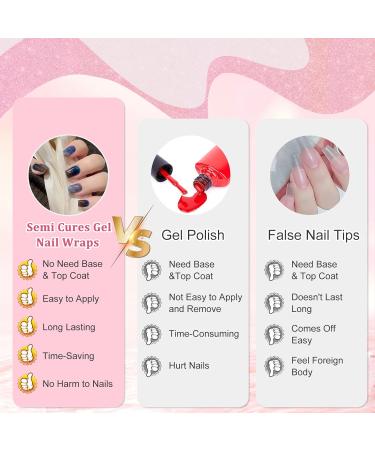 20Pcs Semi Cured Gel Nail Polish Strips Works with Any Nail Lamps Self-Adhesive Gel Nail Stickers Salon-Quality Long Lasting Waterproof Gel Nail Polish Wraps - Blue Marble Easy to Apply & Remove - Buy Online on GoSupps.com
