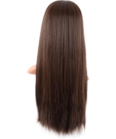 MapofBeauty 22 Inch Long Straight Synthetic Hair Heat Resistant Wig - Brown - Ideal for Parties and Cosplay - Buy Online on GoSupps.com