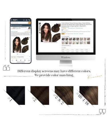 Vivien Real Hair Extensions - Remy Balayage Darkest Brown to Medium Brown Ombr - 55cm 100g #2/8/2 - Buy Online on GoSupps.com
