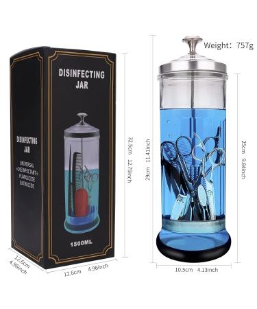 Durable Disinfectant Barber Sterilizer Jar - 50 Oz Glass Jar for Nail Tools & Hair Stylist Supplies - Buy Online on GoSupps.com