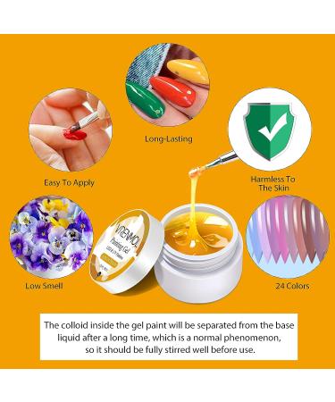 Vrenmol 24 Colors Fall Gel Nail Polish Kit with Painting Brushes - DIY Manicure Set for Nail Art Design | Autumn Solid Gel Paint for Salon-quality Results - Buy Online on GoSupps.com