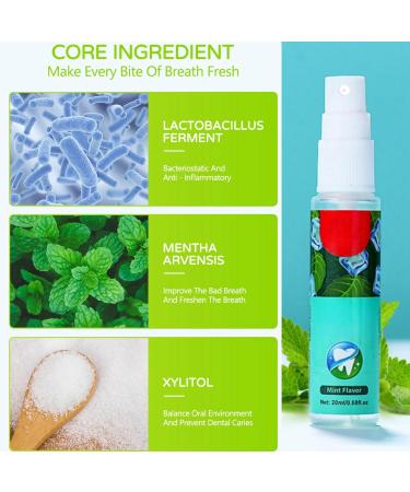 Mouth Spray Breath Freshener Refreshing and Moisturizing Bad Breath Treatment for Adults Mouth Freshener Oral Care Health for Mouth Dry Mouth Spray Breath Spray for Bad Breath(20ml Mint Flavor) 1 - Buy Online on GoSupps.com