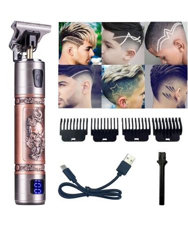 Cordless Hair Clippers for Men, Goldseaside Skull Carving Pro T Outline Clippers Trimmer, LED Display Rechargeable Professional Hair Trimmer for Hair Cutting Men Grooming Kits …