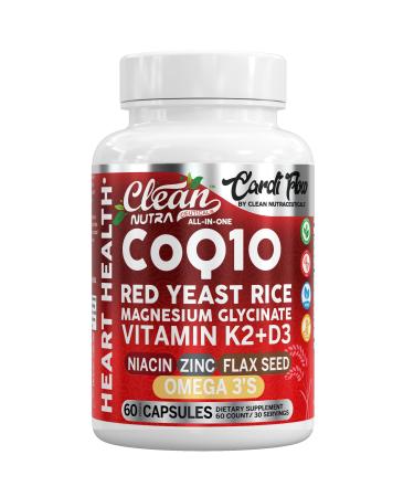 Vascu Boost Nitric Oxide Supplement Beet Root Cayenne Pepper L-Arginine Garlic Niacin Vitamin B Red Yeast Rice Flax Seed Turmeric Curcumin Supplement 90 Capsules by Clean Nutra