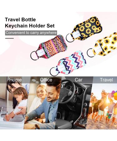 4 Pack Travel Size Hand Sanitizer Holder Keychain - 30ml Flip Cap Bottles for Kids Backpack, Office, Travel, Outdoor, Camping - Buy Online on GoSupps.com