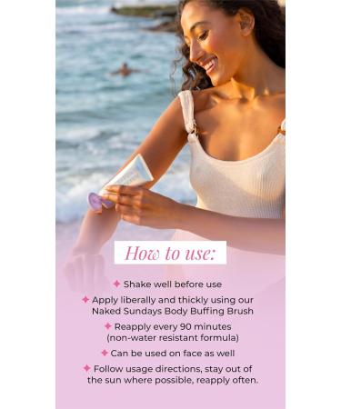 Naked Sundays SPF 50 Golden Glow Body Sunscreen - Broad Spectrum UVA/UVB Protection Shimmering & Firming Non-Transfer Formula for All Skin Types - Buy Online on GoSupps.com