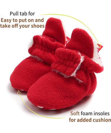 EDOTON Unisex Newborn Winter Boots - Warm Non-Slip Bootie Socks 12-18 Months (Red) - Buy Online on GoSupps.com