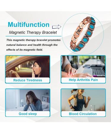 Shop Pure Copper Adjustable Magnetic Turquoise Bracelet for Women - Healthy Jewelry Gift - Buy Online on GoSupps.com