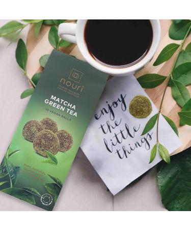 nouri Matcha Green Tea balls Vegan Gluten Free No Added Sugar (8 packs of 10 balls each) 800 gms - Buy Online on GoSupps.com