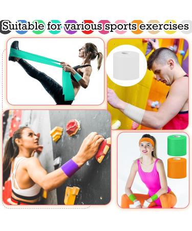 12-Pack Foam Prewrap Athletic Tape - Assorted Colors | Breathable Sports Wrap for Running, Hiking & Hair - Buy Online on GoSupps.com