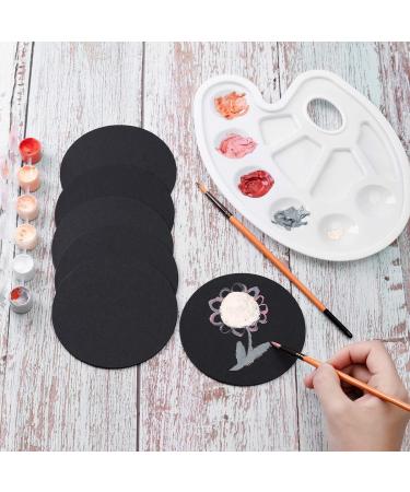 36 Pieces 4 inch Round Black Kraft Coaster Cards - Thick Kraft Paper for Mandala Painting and DIY Decorations - Buy Online on GoSupps.com