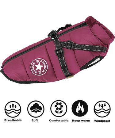 Winter Dog Jackets: Windproof & Waterproof 2-in-1 Fleece Coats for Small Dogs | Warm Violet Dog Sweater - Buy Online on GoSupps.com