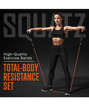 Buy SQUATZ Resistance Bands - 5 Adjustable Workout Bands for Physical Therapy & Home Fitness - Includes Door Anchor Handles Carry Bag & Ankle Straps - International Shipping Available - Buy Online on GoSupps.com