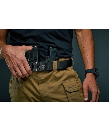 Leskyair 2 Series Tactical Belt for Men | High-Performance Military Hiking Belt - 3.8cm Wide | Includes TM Bag & Water Bottle Clip Hook - Black & Coffee - Buy Online on GoSupps.com