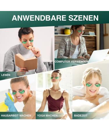 Green Tea Under Eye Patches - 30 Pairs Matcha Eye Mask with Hyaluronic Acid for Dark Circles & Puffiness - Anti-Aging Treatment Gel - Buy Online on GoSupps.com