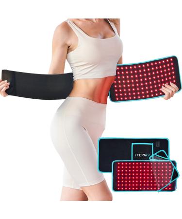 iTHERAU Red Light Therapy Belt 120LED Removable Case, Infrared Red Light Device for Body, Resolve Inflammation, Relieve Joint or Back Pain, Muscle Stiffness, Lipo Wrap for Body 660 & 850nm Wavelengths 16.1inch*7.9 Inch