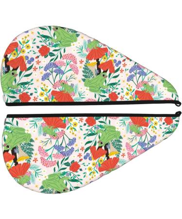 Hair Towel Wrap Quick Drying Turban with Button | Cute Mushroom & Frog Design - Ideal for Fast Hair Drying | International Shipping - Buy Online on GoSupps.com