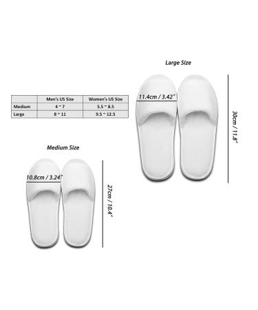 Deluxe Open Toe White Spa Slippers - 5 Pairs for Guests, Hotels, and Travel - Buy Online on GoSupps.com