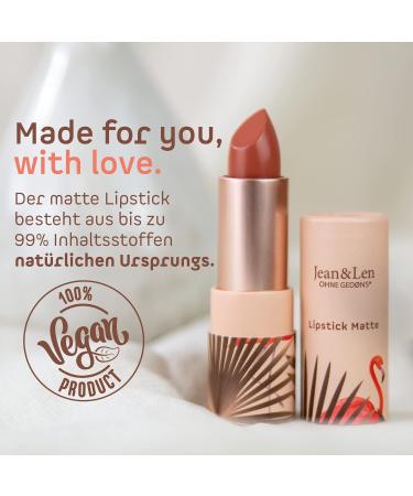 Jean & Len Matte Lipstick Flamingo Nude 101 - Vegan Paraben-Free Silky Application | 4ml - Buy Online on GoSupps.com