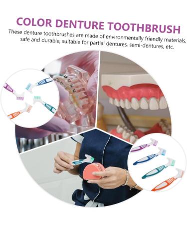 Fomiyes 20 STK Toothbrush for Dentures | Cleaning Brush for Mouth Prosthesis & Household Use | Durable Colored Rubber TPE Tool - Buy Online on GoSupps.com