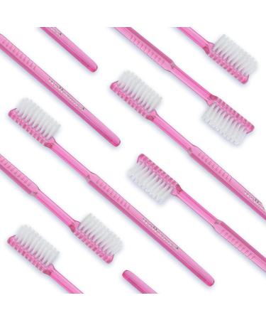 Wellsamed Wellsabrush Disposable Toothbrushes Impregnated with Toothpaste Pink Ideal for Travel and Travel - Pack of 100