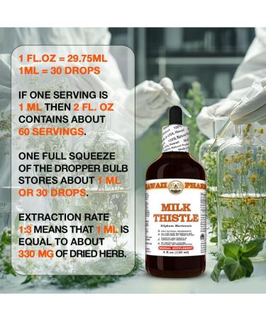 Milk Thistle (Silybum marianum) Dry Seed Tincture, Made in Hawaii, Organic Raw Materials, All Natural, Vegan, Pure Liquid Extract - 2 fl.oz 2 Fl Oz (Pack of 1) - Buy Online on GoSupps.com
