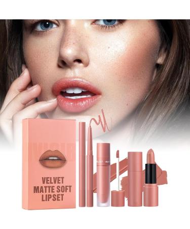 Liquid lipstick set matte lipstick liner lip gloss kit complete lip makeup set 3x easy-to-apply long-lasting lip products - Buy Online on GoSupps.com