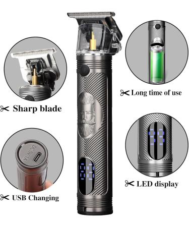 MEGZI Professional Hair Trimmer for Men Beard Trimmer for Men Rechargeable Zero gapped Cordless Razor Shavers T Liners for Beard Trimmer Men Clippers (Beard Silver) - Buy Online on GoSupps.com