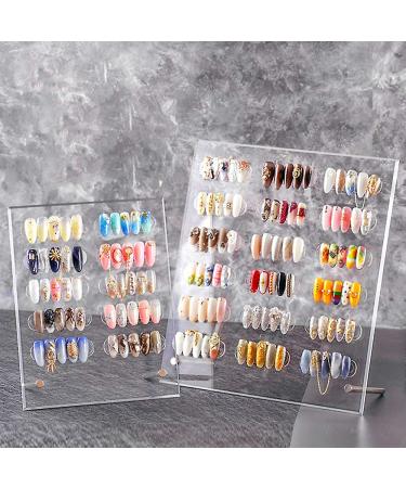 Noverlife 2PCS Transparent Nail Art Display Board | Acrylic False Nail Tips Sample Display | Nail Art Design Polish Board for Professional Salon Practice - Large & Small - Buy Online on GoSupps.com