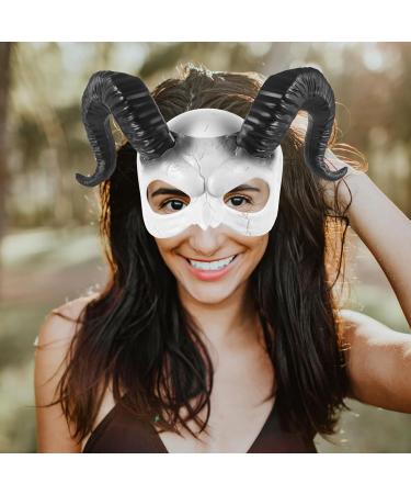 Buy Holidyoyo Creepy Sheep Head Mask | Goat Horn Halloween Cosplay & Party Accessories - Buy Online on GoSupps.com
