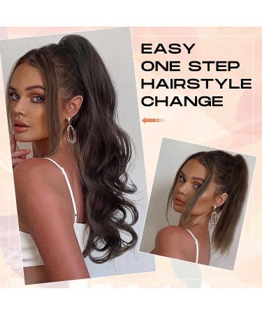 SEIKEA 24 Inch Dark Blonde Ponytail Extension Claw | Curly Wavy Clip-in Hairpiece for Women | Synthetic Long Pony Tail 140G - Buy Online on GoSupps.com