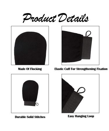 GENFORD 5-Piece Self Tanning Mitt Applicator Set - Fingerless Glove for Face & Body - Post Lotion Applicator - Black - Buy Online on GoSupps.com