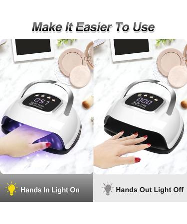 LKE UV Nail Lamp 220W | 4 Timers | Gel Nail Dryer for Gel Polish Kit | Professional Nail Art Tools | Automatic Sensor | Black - Buy Online on GoSupps.com