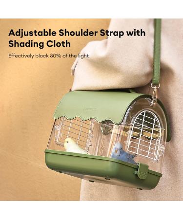 BUCATSTATE Bird Carrier Backpack with Perch Transparent Travel Bird Cage Bag Lightweight with Shade Cover Visible Window for Parrots Small Cockatiels Budgie and Other Similar Size Birds (Green) - Buy Online on GoSupps.com