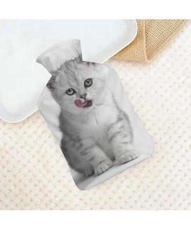 Cute Kitten Hot Water Bottle with Plush Cover - Bed Warmer for Adults & Kids | 26.5x15.3cm - International Shipping - Buy Online on GoSupps.com