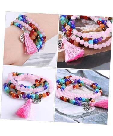 TENDYCOCO 1pc 108 Pink Crystal Bracelet Retro Chakra Mothers Day Jewelry Creative Bracelet Bohemian Feng Shui Beaded Friendship Bracelets Diamond Women's Unique Natural Stone Accessories - Buy Online on GoSupps.com