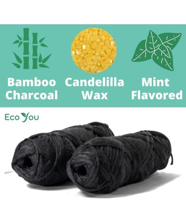 EcoYou Eco Floss | 2 Charcoal Dental Floss Refills + Dental Floss Holder | Mint & Candelilla Wax | Bamboo Floss Natural Dental Floss Charcoal Floss Biodegradable Floss Dental Floss Refill - Buy Online on GoSupps.com