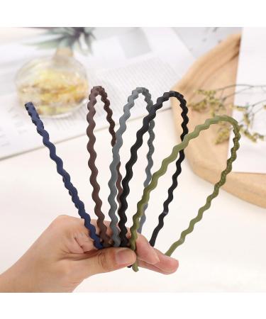 Headbands Hair Band Women Headband Metal Bands Candy Color Wavy Hairband 180 Stretch Fashion Frosted Minimalist for Women's Girls Sports Fashion - Buy Online on GoSupps.com