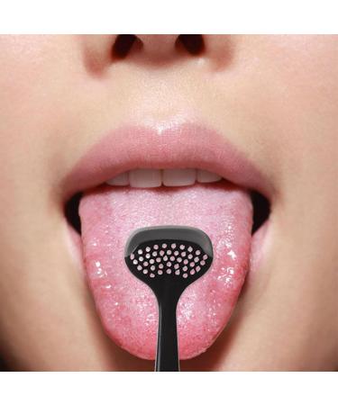 Double-Headed Tongue Scraper - Hard Tongue Cleaner for Adults & Kids | Reduce Bad Breath - Black - Buy Online on GoSupps.com