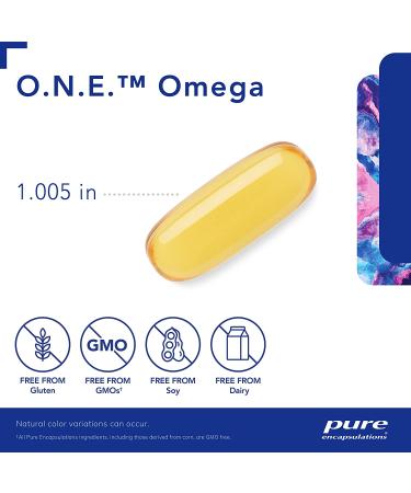 Pure Encapsulations O.N.E. Omega Fish Oil Supplement | 60 Softgel Capsules for Heart, Joints, Skin, Eyes, Cognition | 60 Count - Buy Online on GoSupps.com