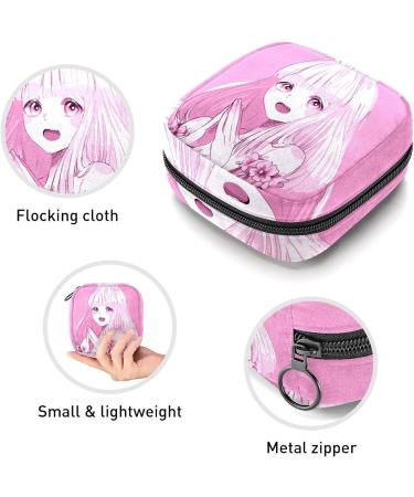 Anime Girl Pink Sanitary Napkin Storage Bag Portable Menstrual Pad Bag for Teen Girls Tampons Sanitary Pads for Women Ladies Multicoloured 14 - Buy Online on GoSupps.com