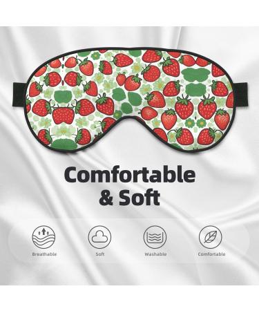 Strawberry Pattern Ultra-Soft Light-Blocking Eye Mask for Restful Sleep | International Shipping Available - Buy Online on GoSupps.com